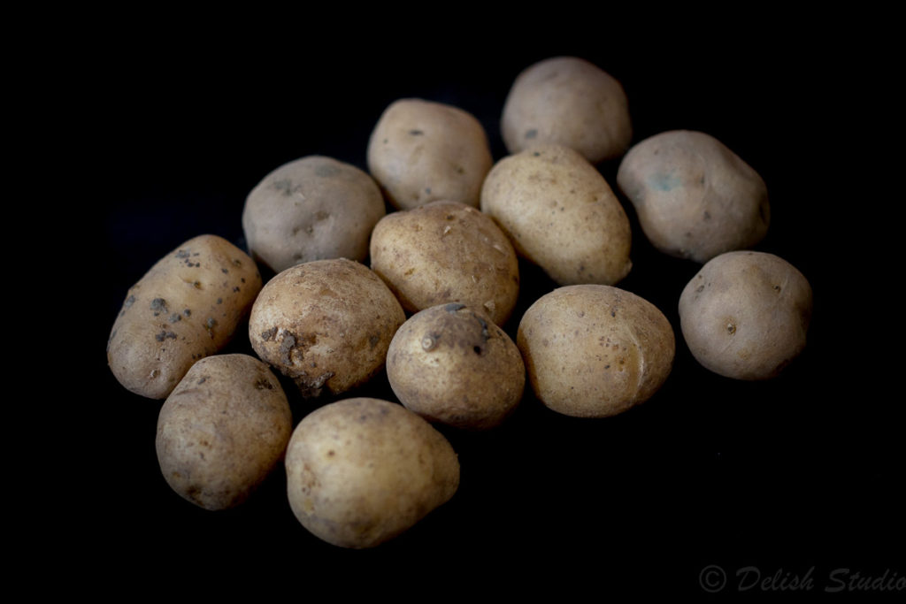 Raw baby potatoes for making Crispy Spicy Cajun Roasted Potatoes