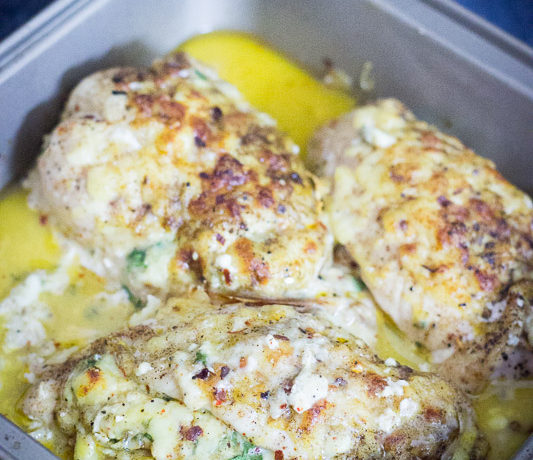 Cheese spinach stuffed chicken breast (keto/ low carb) recipe